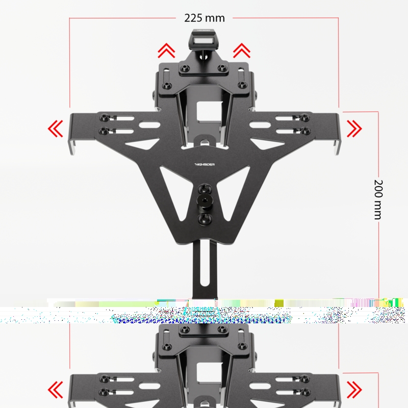 Držač registarske pločice s osvjetljenjem Highsider Akron RS PRO Suzuki SV 650 (X) crni