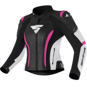 Ženska motoristička jakna Shima Miura 2.0 crno-bijelo-roza
