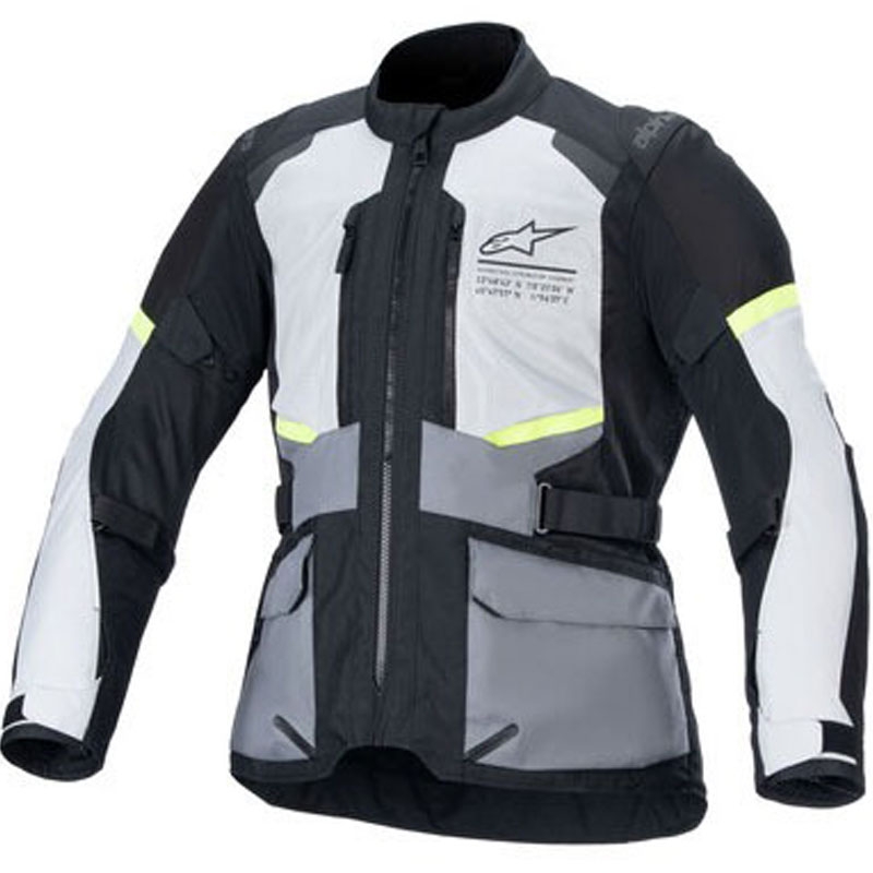 Alpinestars Andes Air Drystar motociklistička jakna svijetlosiva-tamnosiva-crna-fluo žuta