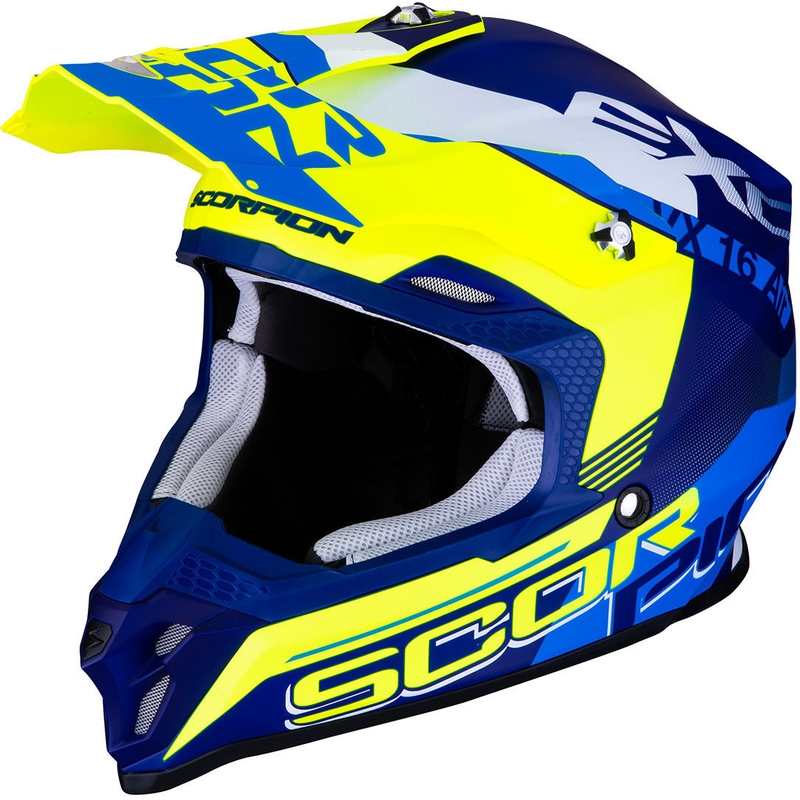Scorpion VX-16 Air Arhus motocross kaciga plavo-fluo žuta