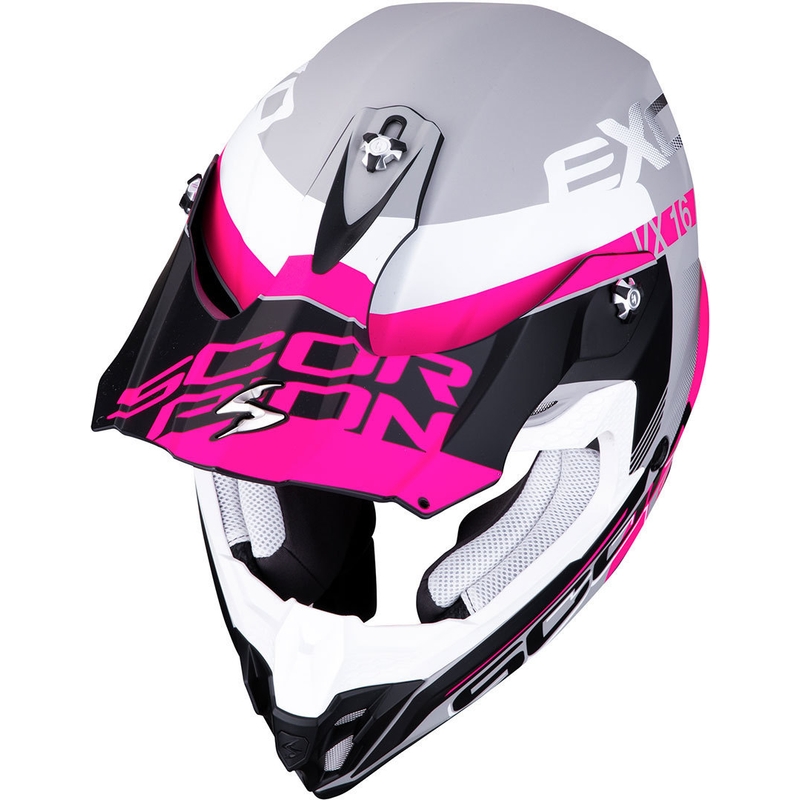 Scorpion VX-16 Air Arhus kaciga za motokros srebrno-crna-roza