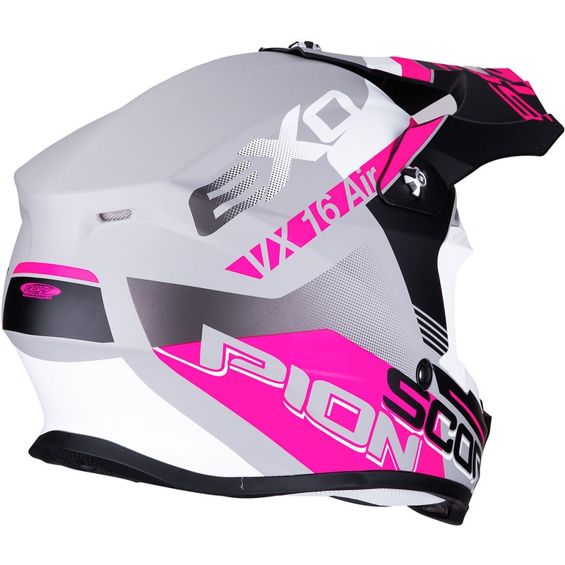 Scorpion VX-16 Air Arhus kaciga za motokros srebrno-crna-roza