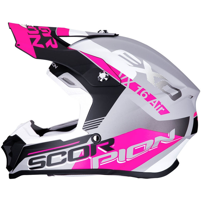 Scorpion VX-16 Air Arhus kaciga za motokros srebrno-crna-roza