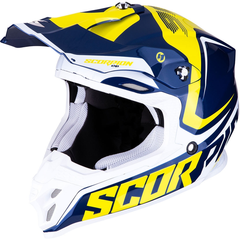Scorpion VX-16 Air Ernee motocross kaciga plavo-žuto-bijela