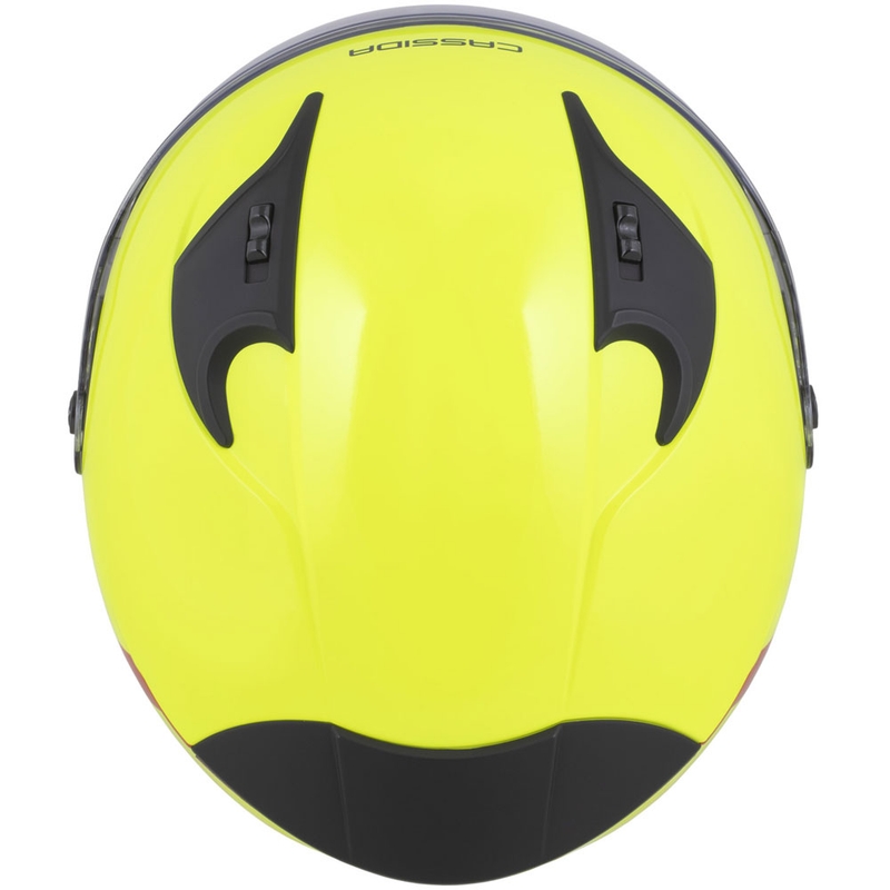 Cassida Reflex 2.0 zaštitna kaciga za motocikl otvorenog tipa, fluo žuto-crveno-sivo-reflektirajuća srebrna