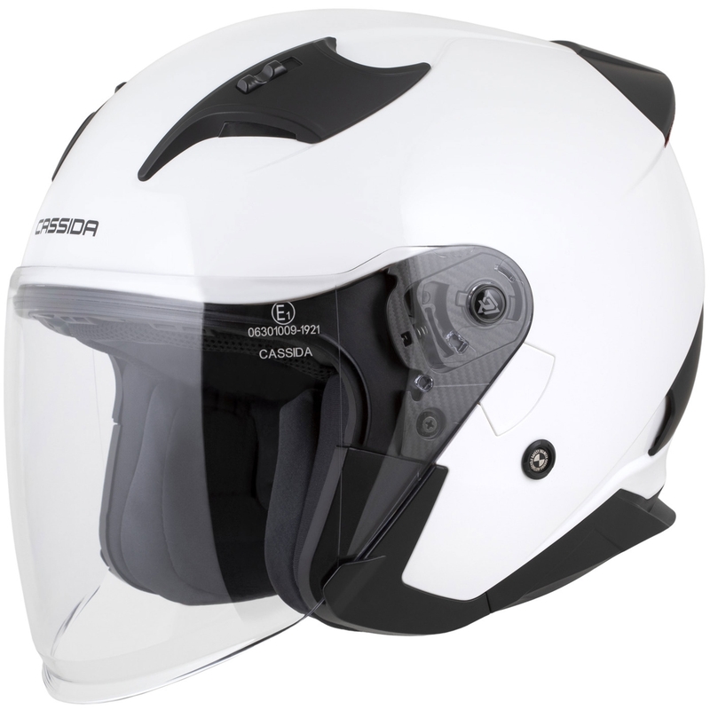 Cassida Reflex 2.0 Solid otvorena motociklistička kaciga bijelo-crne boje