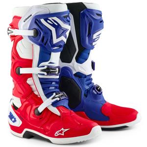 Alpinestars Tech 10 Limited Edition FORTITUDE motociklističke čizme bijelo-plavo-crvene
