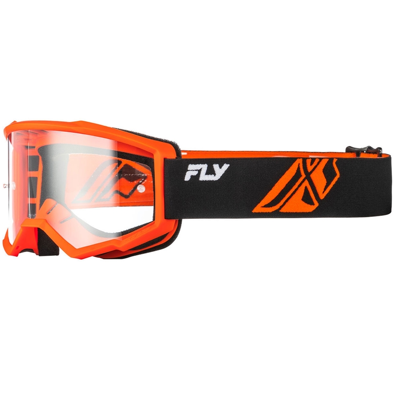 Fly Racing Focus crno-narančaste II motokros naočale s prozirnim pleksiglasom