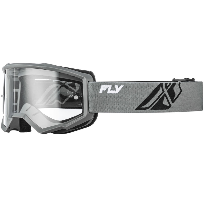 Fly Racing Focus sivo-crne II motokros naočale s prozirnim pleksiglasom