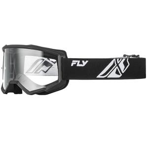 FLY Racing Focus dječje motokros naočale crno-bijele s prozirnim pleksiglasom