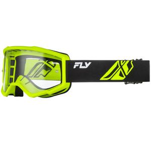Fly Racing Focus dječje motokros naočale crno-fluo zelene s prozirnim staklom