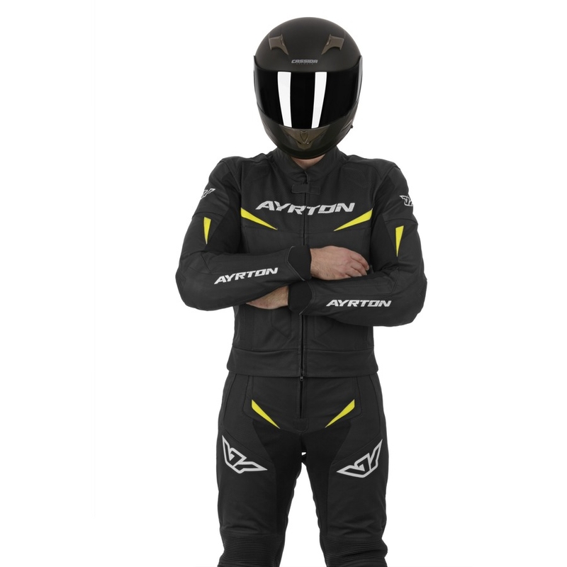 Ayrton Curtiss V8 crno-fluo žuti kombinezon
