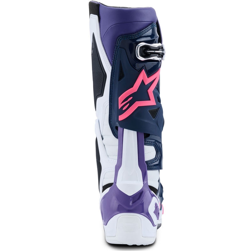 Alpinestars Tech 10 motociklističke čizme bijelo-ljubičasto-plavo-fluo roza