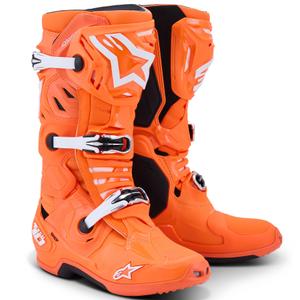 Alpinestars Tech 10 Supervented motociklističke čizme fluo narančasto-crno-bijele