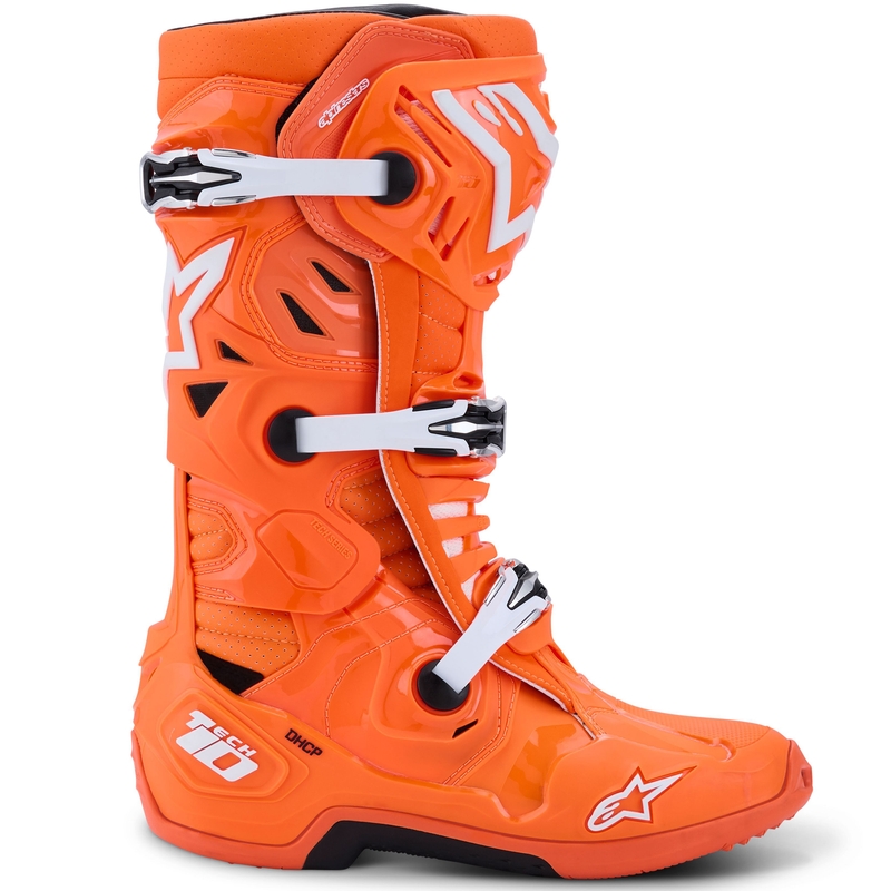 Alpinestars Tech 10 Supervented motociklističke čizme fluo narančasto-crno-bijele