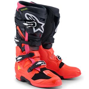 Alpinestars Tech 7 motociklističke čizme crno-fluo crveno-fluo roza