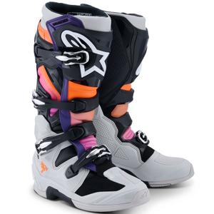 Alpinestars Tech 7 motociklističke čizme crne-svijetlo sive-fluo narančaste-gradijentne