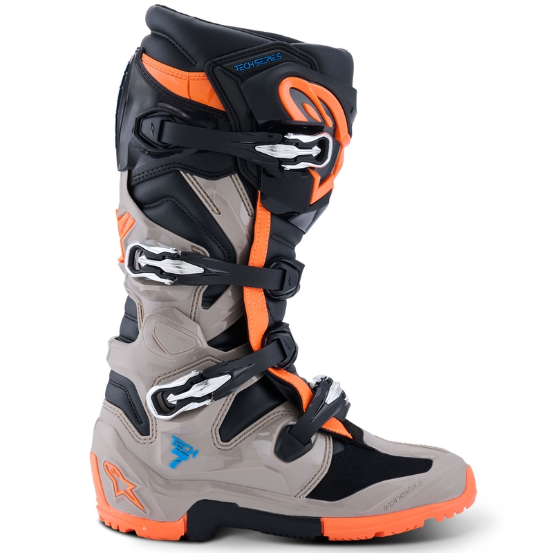 Alpinestars Tech 7 Enduro motociklističke čizme crne-tamno sive-fluo narančaste