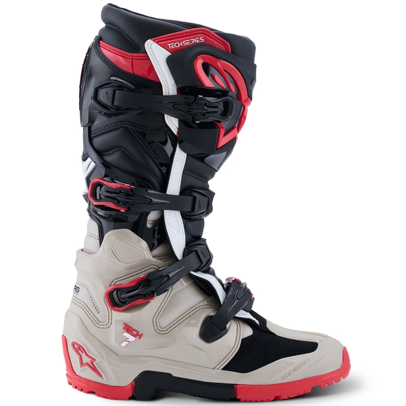 Alpinestars Tech 7 Enduro motociklističke čizme crno-svijetlosivo-crvene