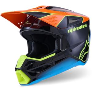 Alpinestars S-M3 Fray motocross kaciga crno-fluo narančasto-fluo žuto-tirkizna