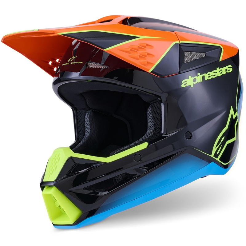 Alpinestars S-M3 Fray motocross kaciga crno-fluo narančasto-fluo žuto-tirkizna
