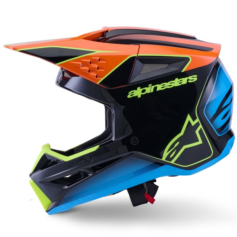Alpinestars S-M3 Fray motocross kaciga crno-fluo narančasto-fluo žuto-tirkizna