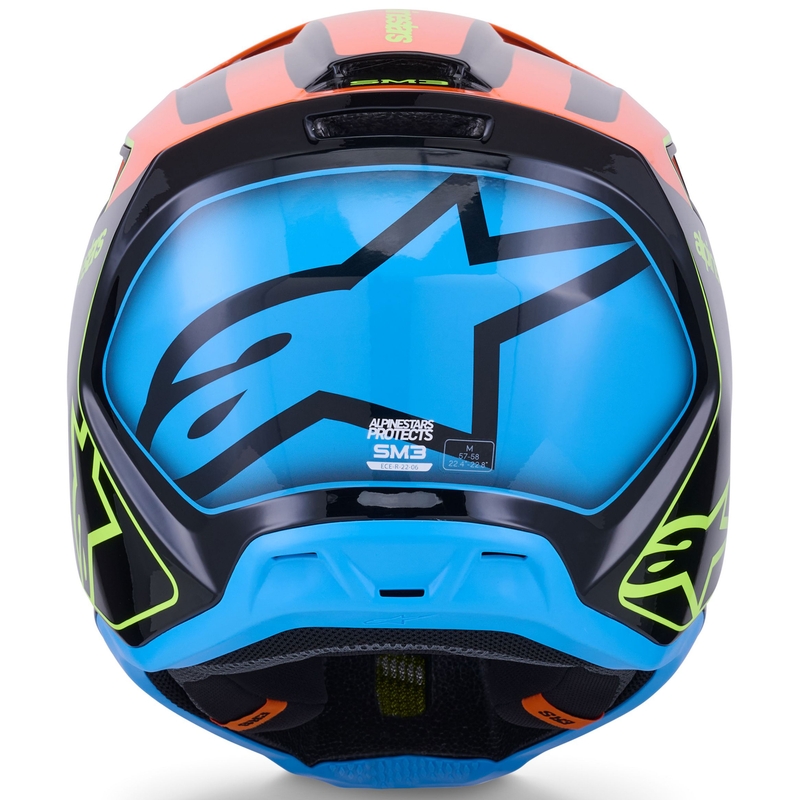 Alpinestars S-M3 Fray motocross kaciga crno-fluo narančasto-fluo žuto-tirkizna