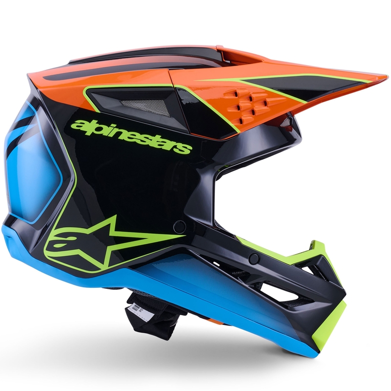 Alpinestars S-M3 Fray motocross kaciga crno-fluo narančasto-fluo žuto-tirkizna