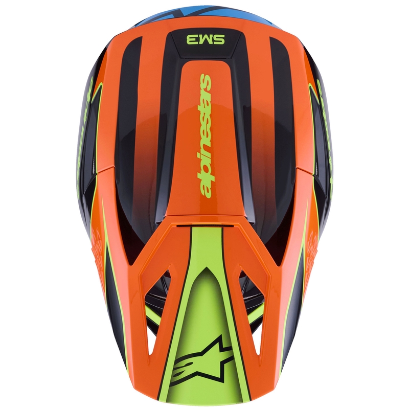 Alpinestars S-M3 Fray motocross kaciga crno-fluo narančasto-fluo žuto-tirkizna