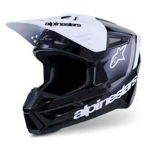Alpinestars S-M3 Radium motocross kaciga crno-bijelo-siva