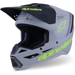 Alpinestars S-M3 Radium motocross kaciga mat sivo-fluo žuto-crna