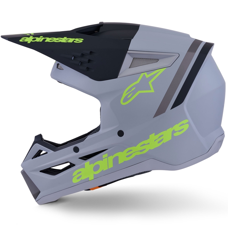 Alpinestars S-M3 Radium motocross kaciga mat sivo-fluo žuto-crna