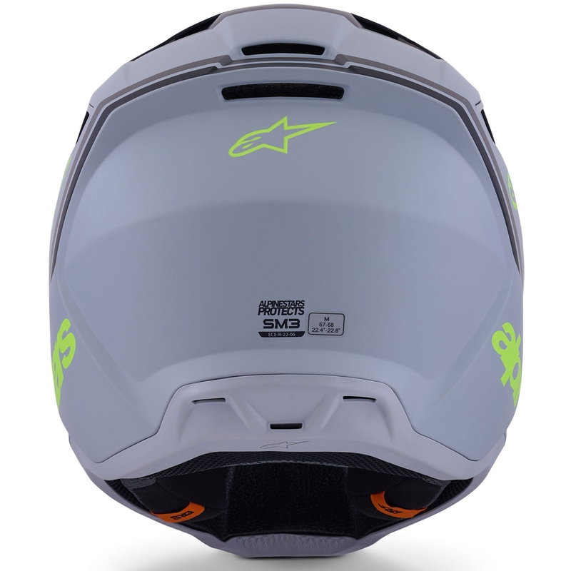 Alpinestars S-M3 Radium motocross kaciga mat sivo-fluo žuto-crna