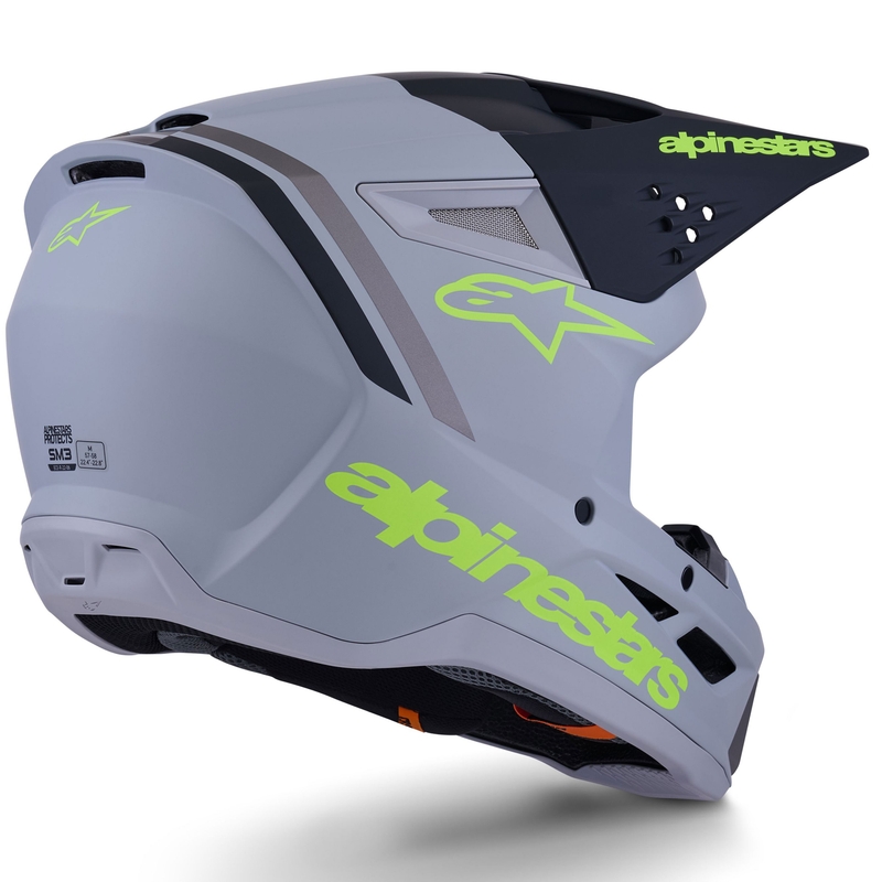 Alpinestars S-M3 Radium motocross kaciga mat sivo-fluo žuto-crna