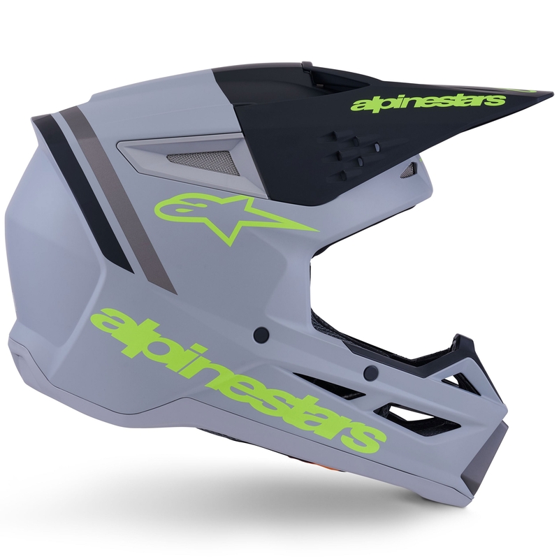 Alpinestars S-M3 Radium motocross kaciga mat sivo-fluo žuto-crna