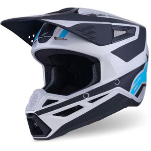 Alpinestars S-M3 Heat motocross kaciga srebrno-plavo-crna mat