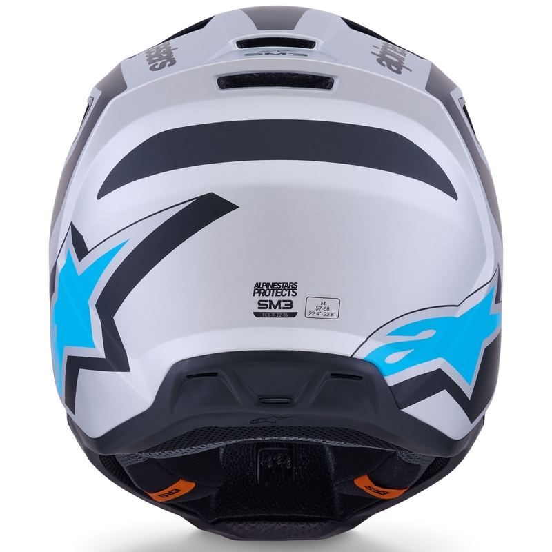 Alpinestars S-M3 Heat motocross kaciga srebrno-plavo-crna mat