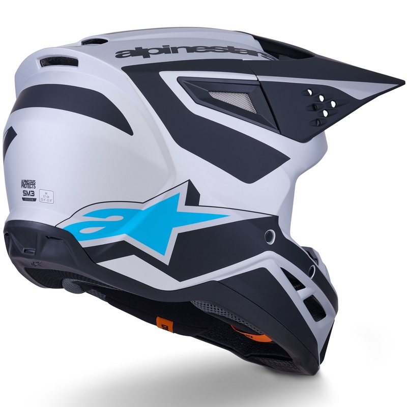 Alpinestars S-M3 Heat motocross kaciga srebrno-plavo-crna mat