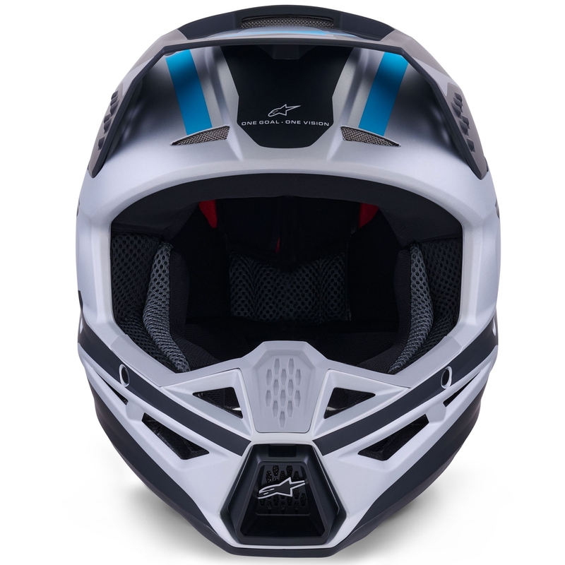 Alpinestars S-M3 Heat motocross kaciga srebrno-plavo-crna mat