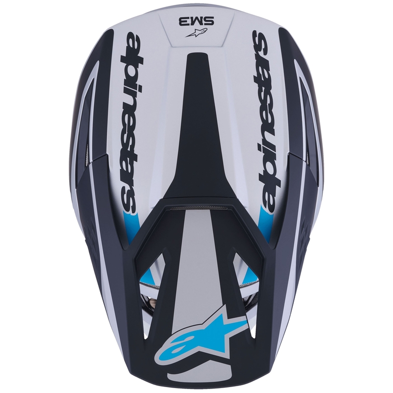 Alpinestars S-M3 Heat motocross kaciga srebrno-plavo-crna mat