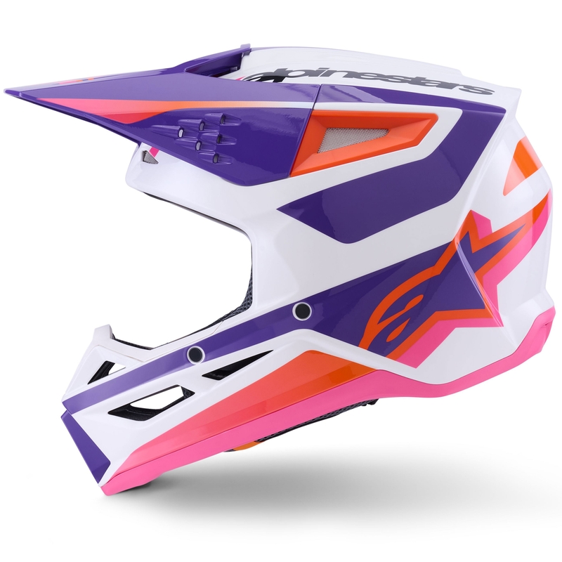 Alpinestars S-M3 Heat motocross kaciga bijelo-ljubičasto-roza