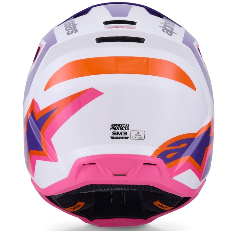 Alpinestars S-M3 Heat motocross kaciga bijelo-ljubičasto-roza