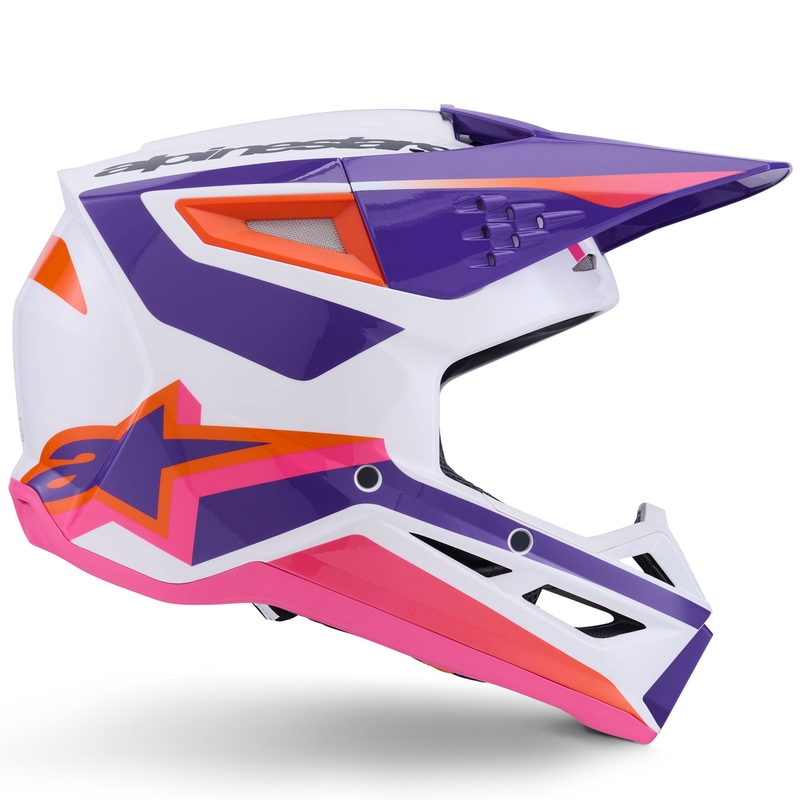 Alpinestars S-M3 Heat motocross kaciga bijelo-ljubičasto-roza