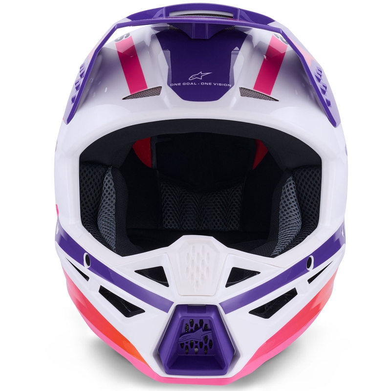 Alpinestars S-M3 Heat motocross kaciga bijelo-ljubičasto-roza
