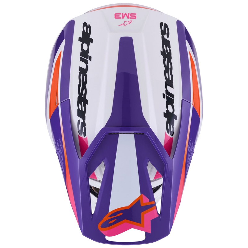 Alpinestars S-M3 Heat motocross kaciga bijelo-ljubičasto-roza