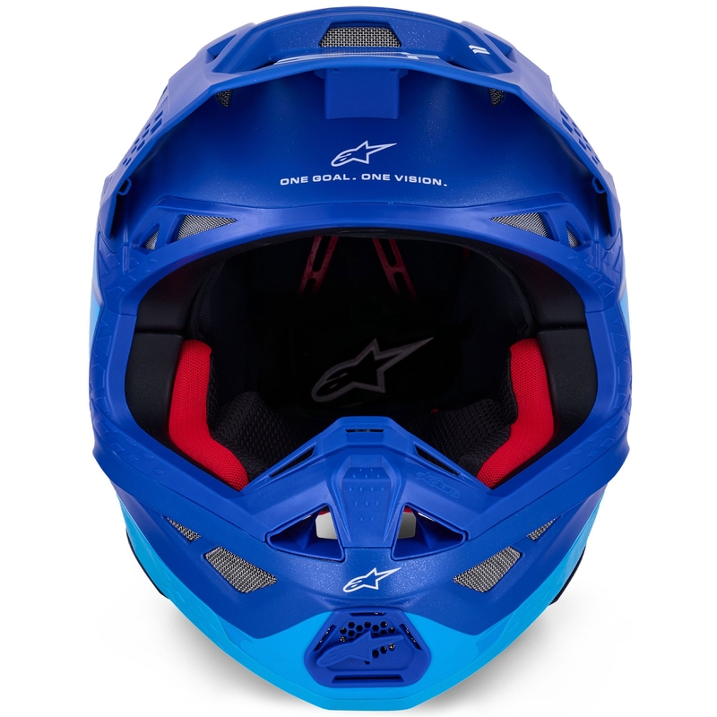 Alpinestars Supertech S-M10 Flood motocross kaciga plava biserno-svijetloplava-crna-karbonska-mat-sjajna