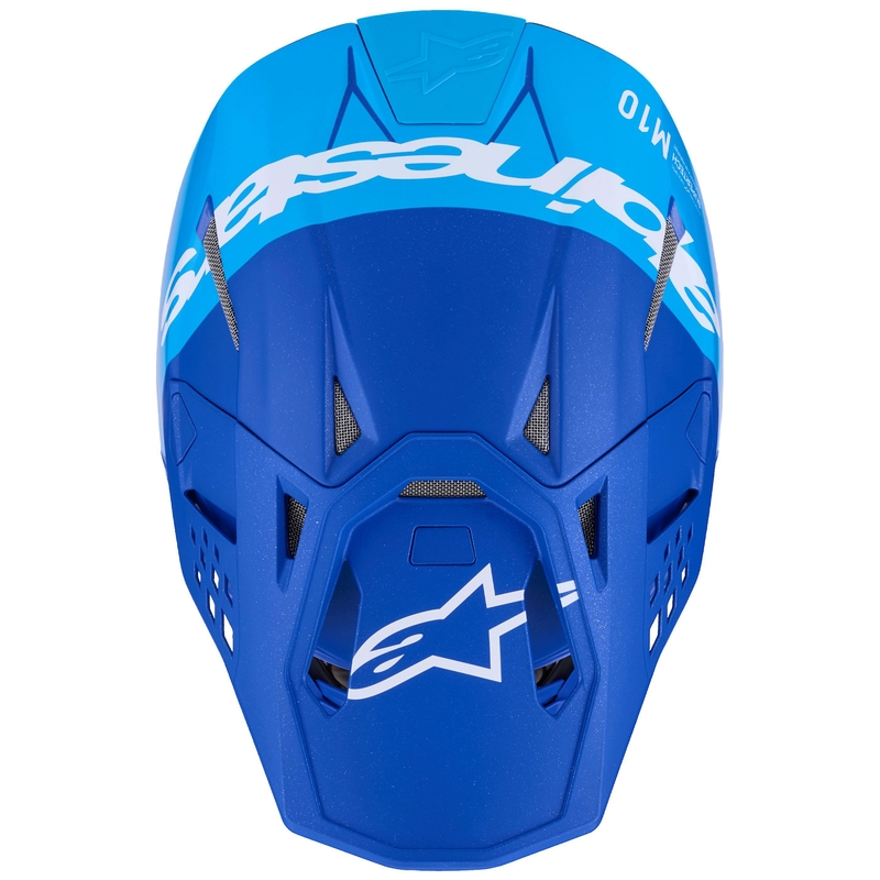 Alpinestars Supertech S-M10 Flood motocross kaciga plava biserno-svijetloplava-crna-karbonska-mat-sjajna