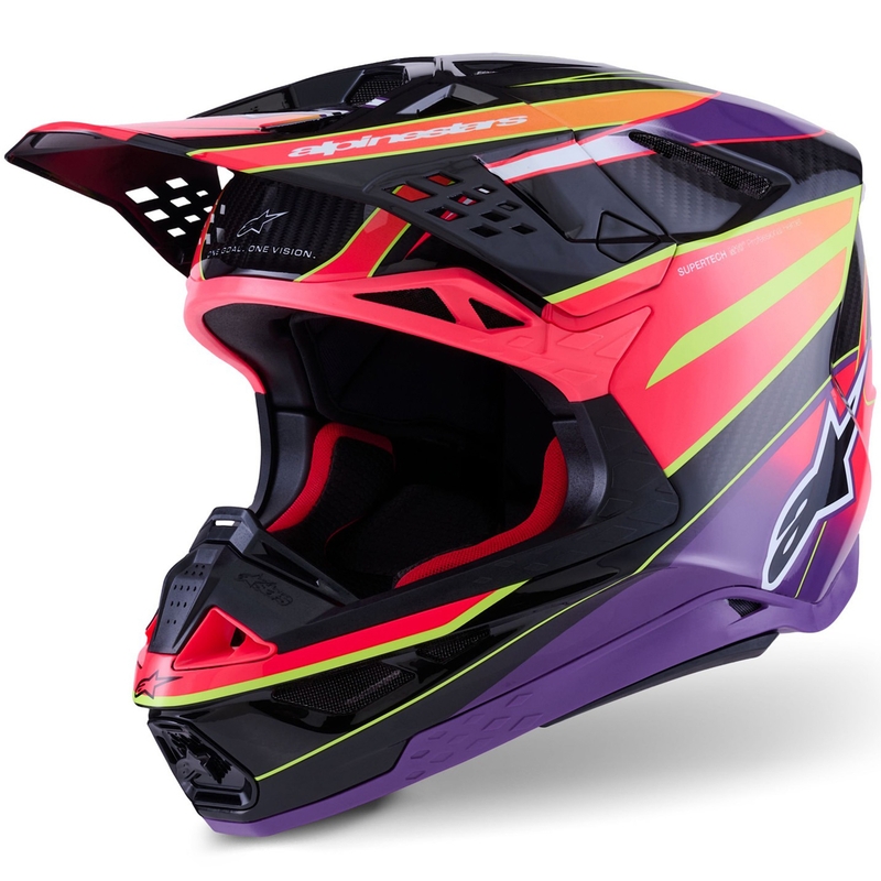 Alpinestars Supertech S-M10 Era Motokros kaciga Roza-Ljubičasta-Fluo Žuta