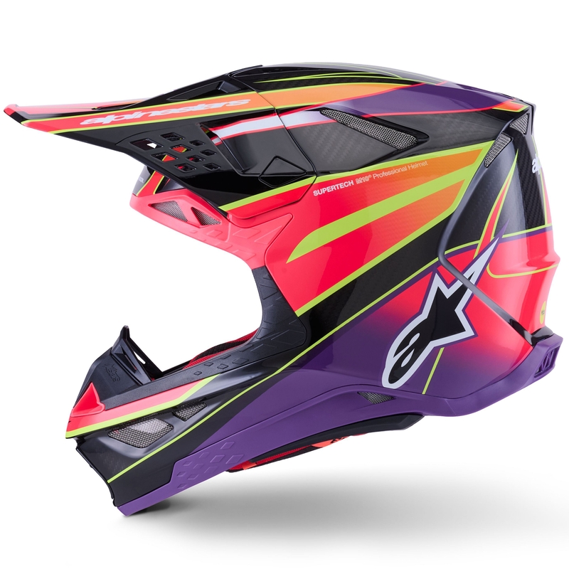 Alpinestars Supertech S-M10 Era Motokros kaciga Roza-Ljubičasta-Fluo Žuta