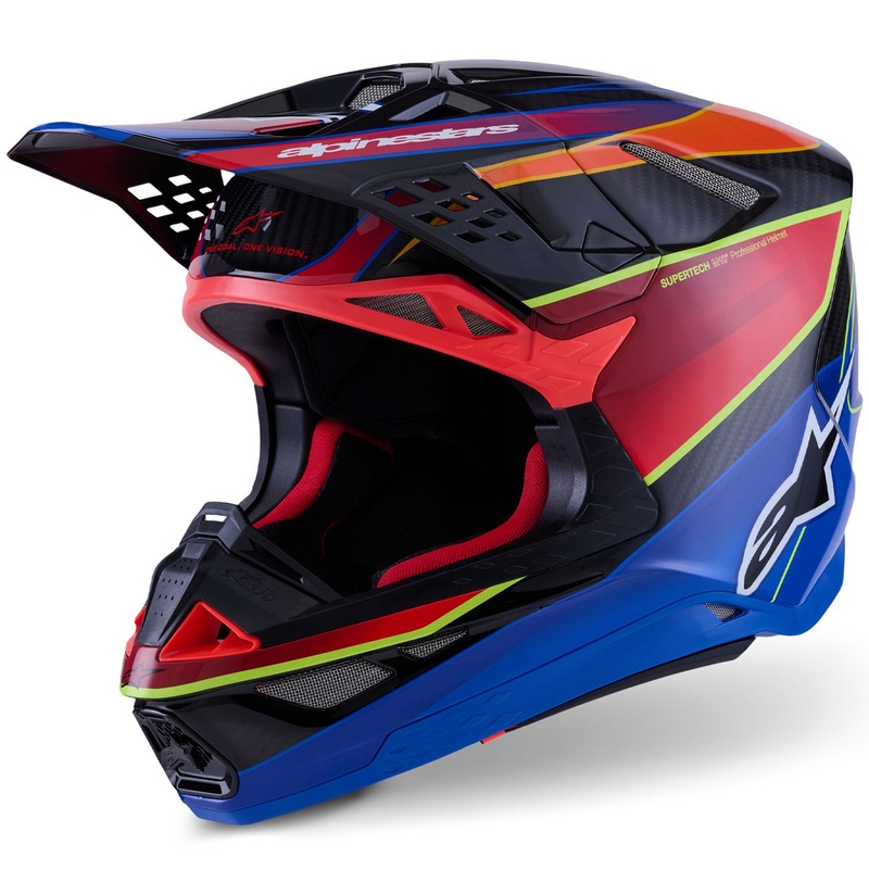 Alpinestars Supertech S-M10 Era motocross kaciga plavo-crveno-fluo žuta